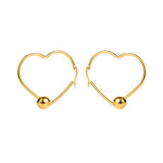Stainless steel Love Gold Ball Circle Earrings