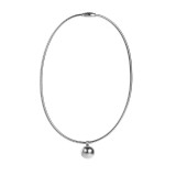 Stainless Steel Ball shaped Love Round Tube Pendant Necklace