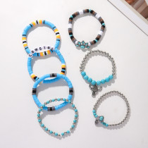 Bullhead Cactus Bracelet Set Bohemian Multi layered Western Women's Jeans Turquoise Elastic Bracelet