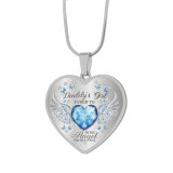 Stainless steel father angel daughter love drop glue necklace