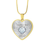 Stainless steel father angel daughter love drop glue necklace