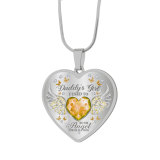 Stainless steel father angel daughter love drop glue necklace