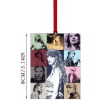 Modern pop style female singer Taylor record pattern mini pendant acrylic material pendant