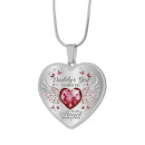 Stainless steel father angel daughter love drop glue necklace