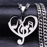 Stainless steel note love necklace