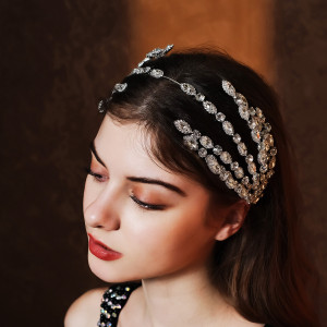 Bride headwear, luxurious rhinestone hair band, wedding design, holiday party hair accessories, bride crown hair band