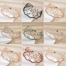 Bride Crystal Crown Hair Hoop Wedding Party Hair Pressing Headpiece Mesh Crystal Beaded Hair Hoop