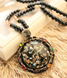 Bohemian Caibei Cat's Eye Stone Long Necklace