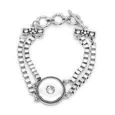 Simple metal Bracelet fit 20MM  Snaps button jewelry wholesale