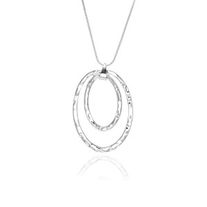 Double layered circular pendant necklace