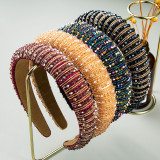 Handwoven beaded headband Baroque sponge hair accessories