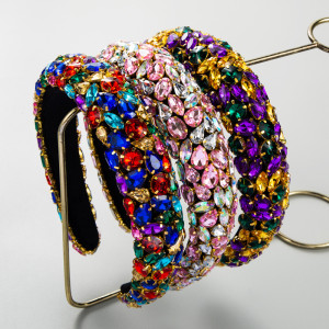 Set with diamond sponge wide edge Baroque headband hair accessories
