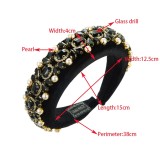 Baroque sponge full diamond pearl headband hair accessories