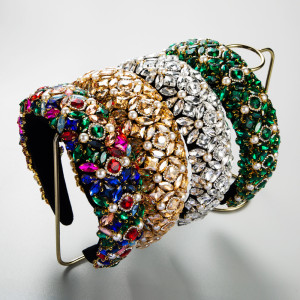 Baroque sponge full diamond pearl headband hair accessories
