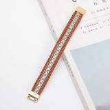 Simple and fashionable leather magnetic buckle bracelet