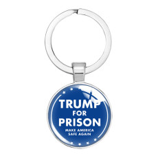 Trump Memorial Glass Alloy Keychain Gift for the US General Election