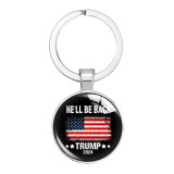 Trump Memorial Glass Alloy Keychain Gift for the US General Election