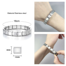 Ltalian Charm bracelet square elastic splicing stainless steel strap chain