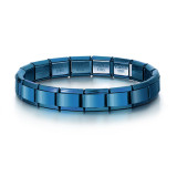 Ltalian Charm bracelet square elastic splicing stainless steel strap chain