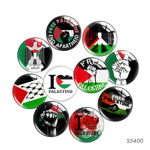 20MM free palestine Print glass snap button charms