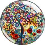 20MM Colorful patterns Print glass snap button charms