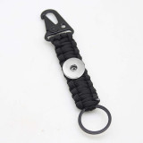 Seven core umbrella rope mountaineering buckle woven pendant keychain fit  20MM Snaps button jewelry wholesale