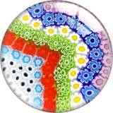 20MM Colorful  glazed flowers patterns Print glass snap button charms