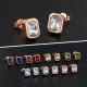 Geometric Zircon Colored Sugar Earrings