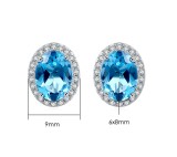 Egg shaped zircon earrings