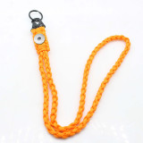 Hanging rope woven umbrella rope keychain woven seven core umbrella rope outdoor camping emergency necklace fit 20MM Snaps button jewelry wholesale