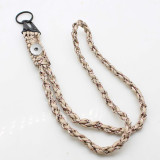 Hanging rope woven umbrella rope keychain woven seven core umbrella rope outdoor camping emergency necklace fit 20MM Snaps button jewelry wholesale