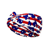 US Flag Independence Day Star Knot Sweat Absorbing Yoga Running Decoration Party Headband