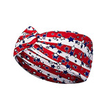 US Flag Independence Day Star Knot Sweat Absorbing Yoga Running Decoration Party Headband