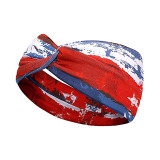 US Flag Independence Day Star Knot Sweat Absorbing Yoga Running Decoration Party Headband