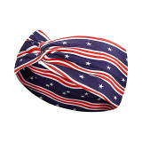 US Flag Independence Day Star Knot Sweat Absorbing Yoga Running Decoration Party Headband