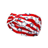 US Flag Independence Day Star Knot Sweat Absorbing Yoga Running Decoration Party Headband