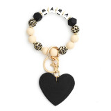 Love MAMA Bracelet Mother's Day Keychain Leopard Pattern Silicone Bead Bracelet