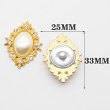 20MM Diamond shaped alloy pearls snap button charms