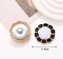 20MM Dripping Oil Pearl Flower  snap button charms