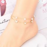 Stainless steel Love Butterfly Life Tree Pearl Feet Chain