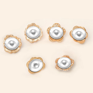 20MM Dripping Oil Flower Pearl  snap button charms