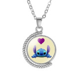 Interstellar Baby Stitch Time Gem Double sided Rotating Pendant Necklace