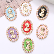 20MM Dripping Oil Pearl Beauty snap button charms