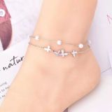 Stainless steel Love Butterfly Life Tree Pearl Feet Chain