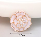 20MM Dripping Oil Flower Pearl  snap button charms