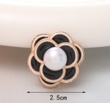 20MM Dripping Oil Flower Pearl  snap button charms