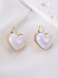 Stainless steel love square round earrings