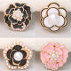 20MM Dripping Oil Flower Pearl  snap button charms