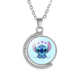 Interstellar Baby Stitch Time Gem Double sided Rotating Pendant Necklace