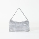 Mesh diamond mini shiny underarm bag with diamond inlaid single shoulder banquet bag